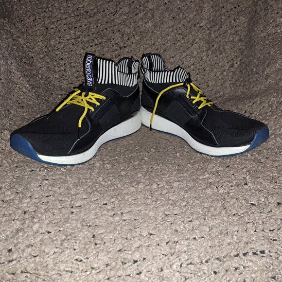 ROBERTO CAVALLI-Sport-Knitted Sock Sneakers-Black/Striped-Size 11.5-Excellent - Picture 4 of 8